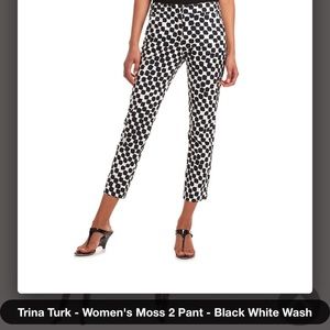 Trina Turk Moss 2 pant black white print size 2